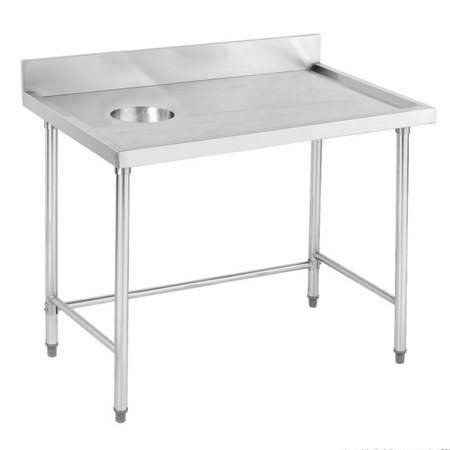 Modular Systems 304 Grade Waste Collection Bench with Scrape Hole SWCB - 7 - 1200L - Commercial Kitchen Appliances