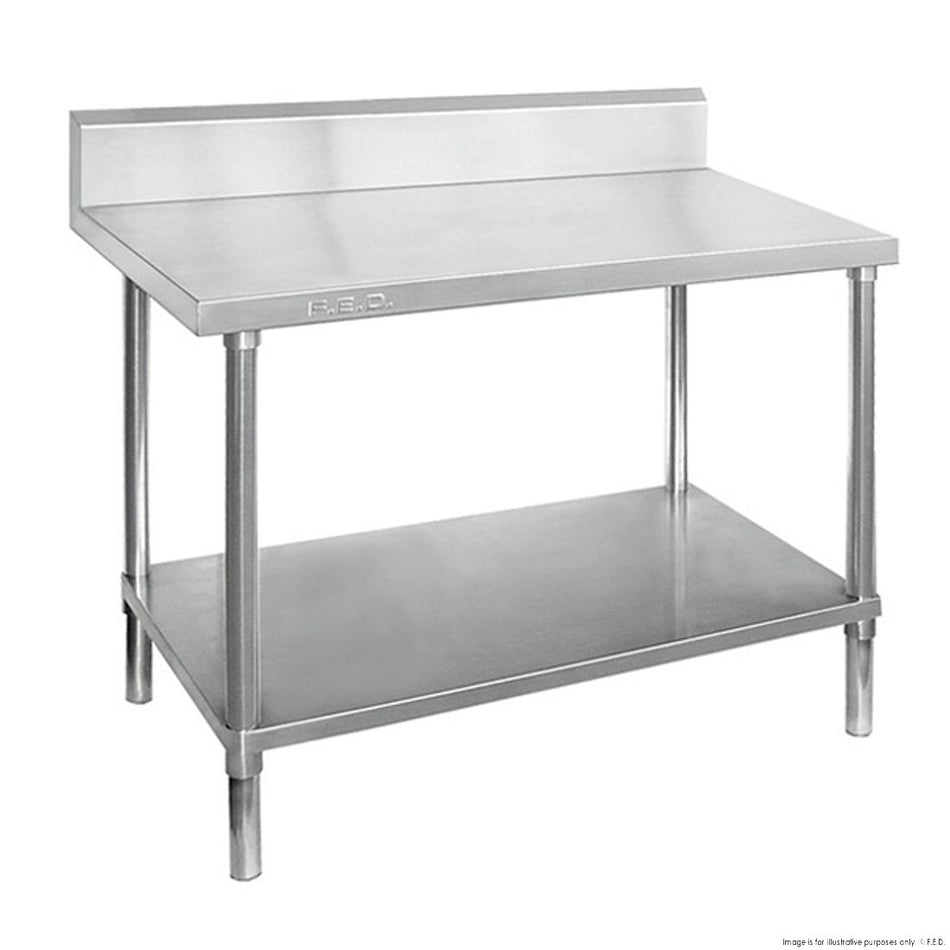 Modular Systems 304 Grade Workbench With Splashback WBB7 - 0800/A - Commercial Kitchen Appliances