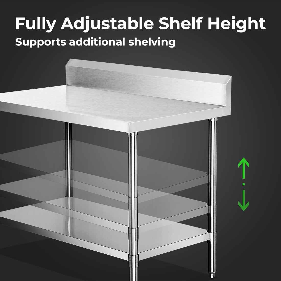 Modular Systems 304 Grade Workbench With Splashback WBB7-0800/A - Commercial Kitchen Appliances