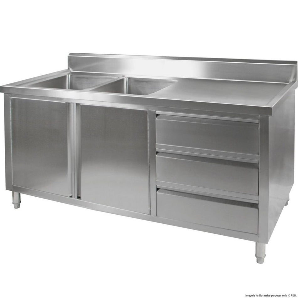 Modular Systems Dsc - 2400L - H Kitchen Tidy Cabinet With Double Left Sinks DSC - 2400L - H - new - Commercial Kitchen Appliances