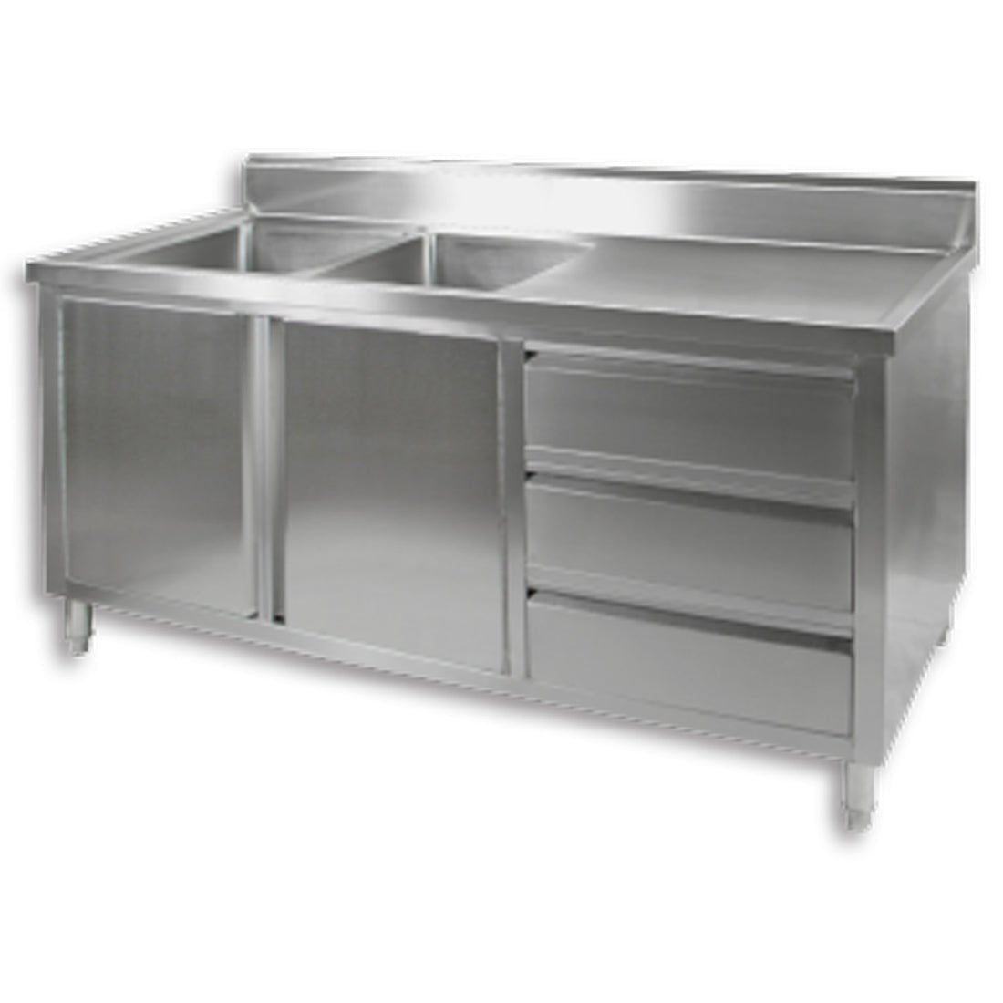Modular Systems Kitchen Tidy Cabinet With Double Left Sinks - Commercial Kitchen Appliances