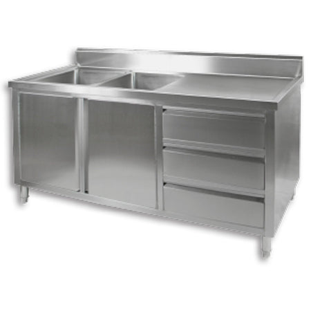 Modular Systems Kitchen Tidy Cabinet With Double Left Sinks - Commercial Kitchen Appliances