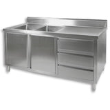 Modular Systems Kitchen Tidy Cabinet With Double Left Sinks - DSC-1800L-H