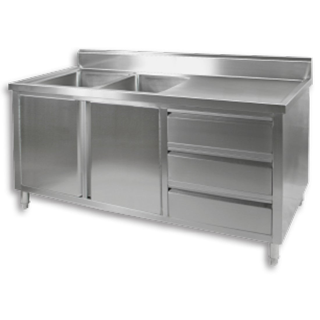 Modular Systems Kitchen Tidy Cabinet With Double Left Sinks - DSC-1800L-H