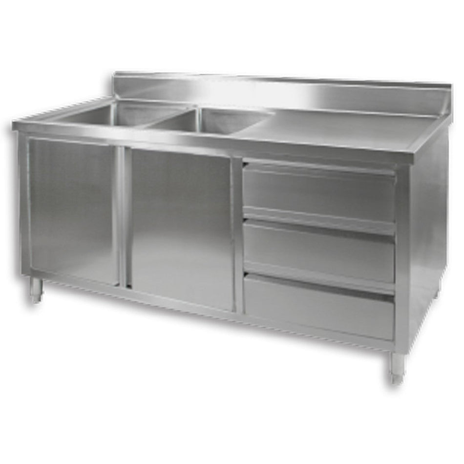 Modular Systems Kitchen Tidy Cabinet With Double Left Sinks - DSC-1800L-H