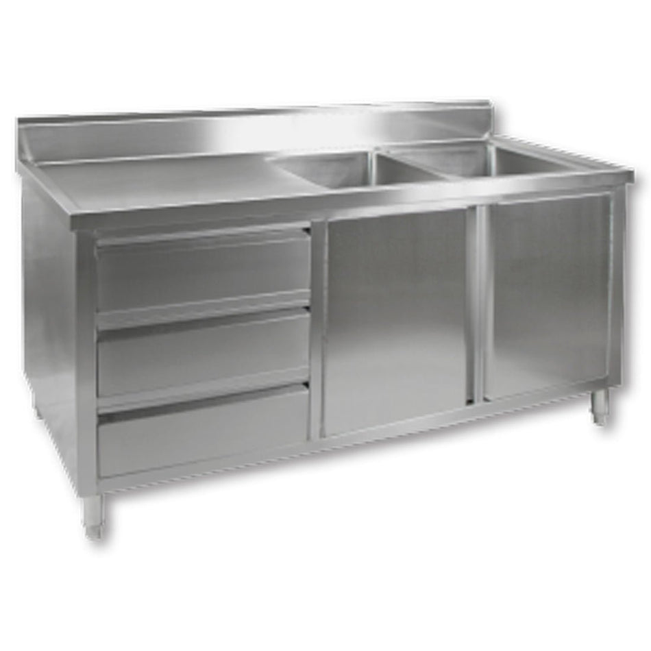 Modular Systems Kitchen Tidy Cabinet With Double Right Sinks - Commercial Kitchen Appliances