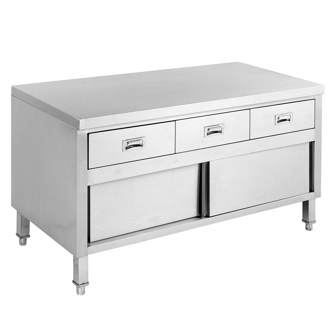 Modular Systems Kitchen Tidy Cabinet Work Bench With Doors & 3 Drawers - Commercial Kitchen Appliances