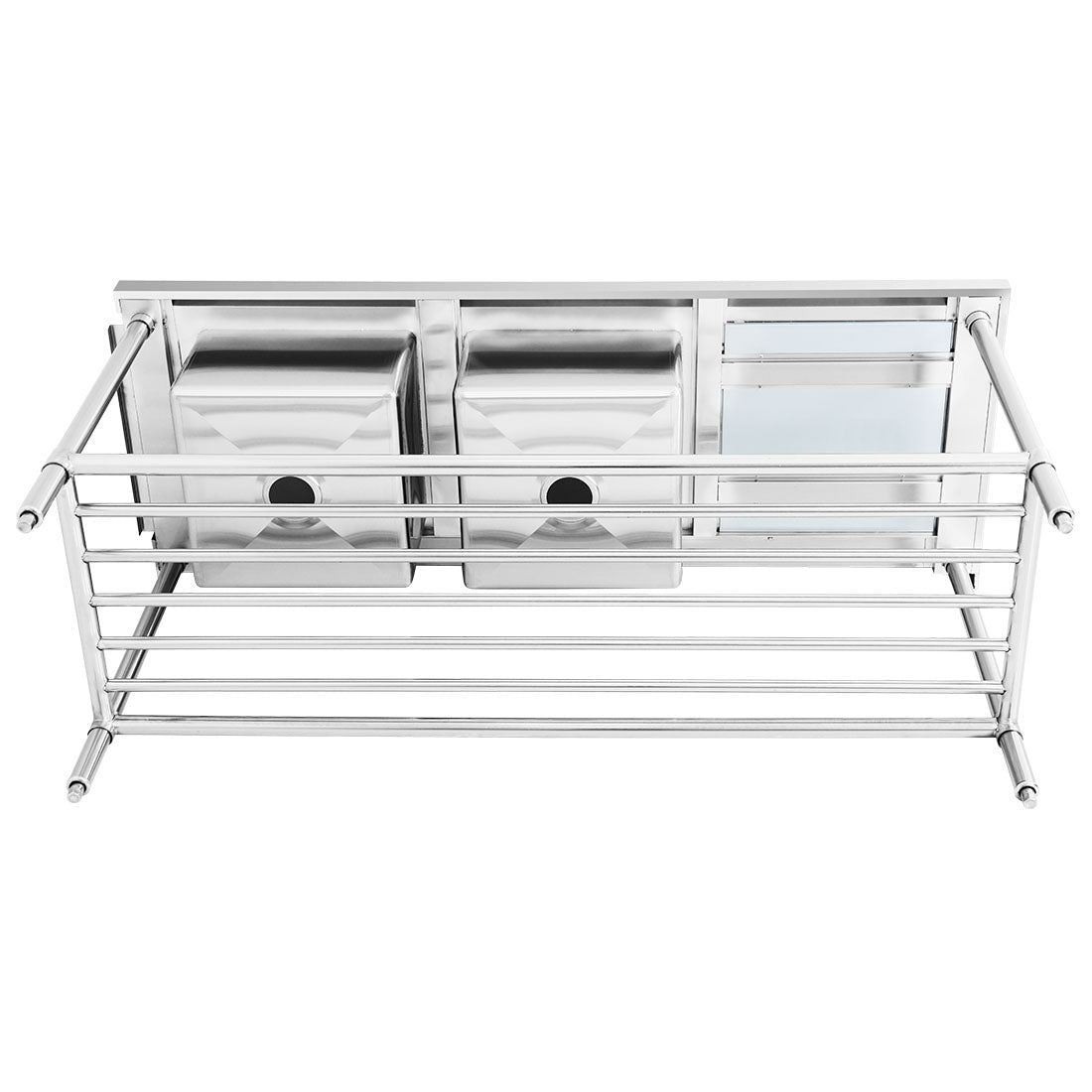Modular Systems Left Inlet Double Sink Dishwasher Bench - Commercial Kitchen Appliances