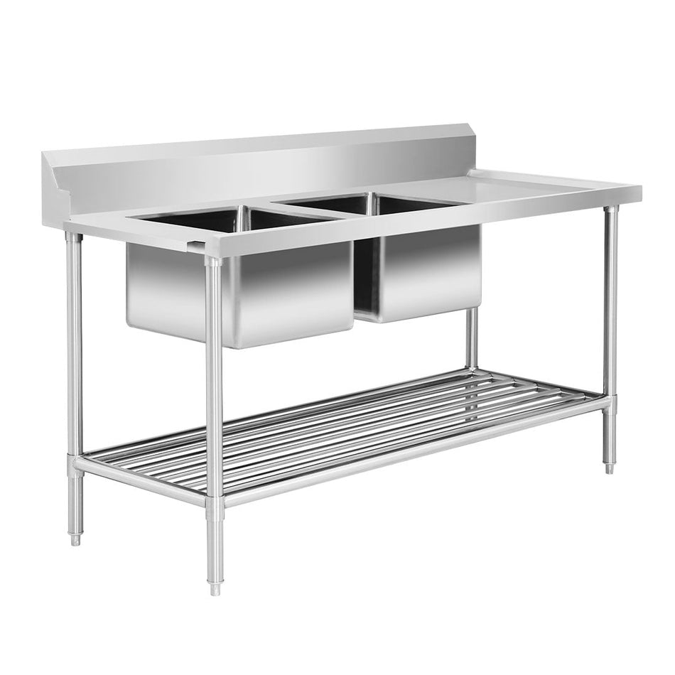 Modular Systems Left Inlet Double Sink Dishwasher Bench - Commercial Kitchen Appliances