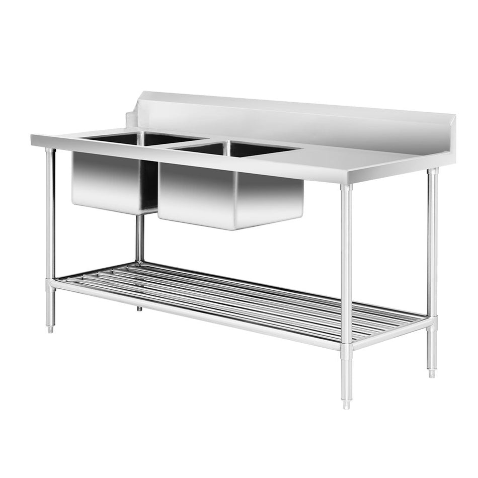 Modular Systems Left Inlet Double Sink Dishwasher Bench - Commercial Kitchen Appliances