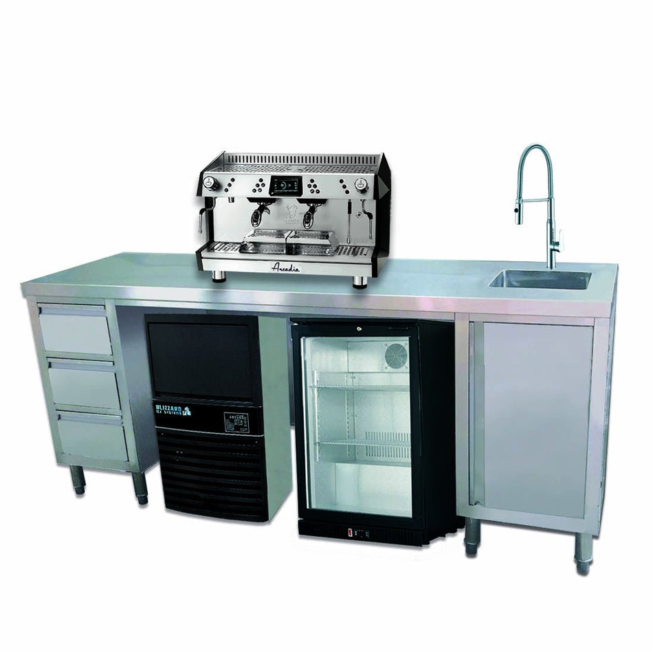 Modular Systems Multipurpose Utility Bench With Sink SS6 - 2100R - H - Commercial Kitchen Appliances