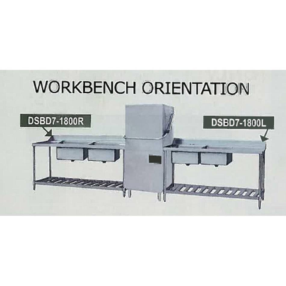 Modular Systems Right Inlet Double Sink Dishwasher Bench - DSBD7 - 1500R/A - Commercial Kitchen Appliances