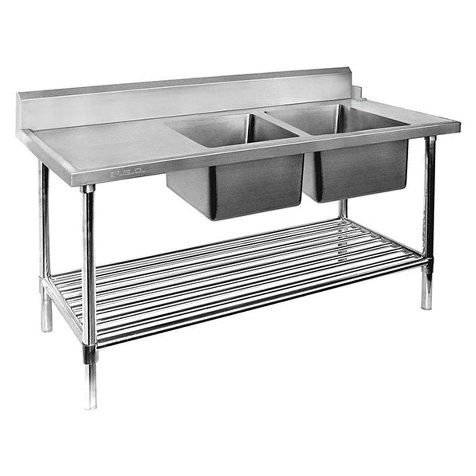 Modular Systems Right Inlet Double Sink Dishwasher Bench - DSBD7 - 1500R/A - Commercial Kitchen Appliances