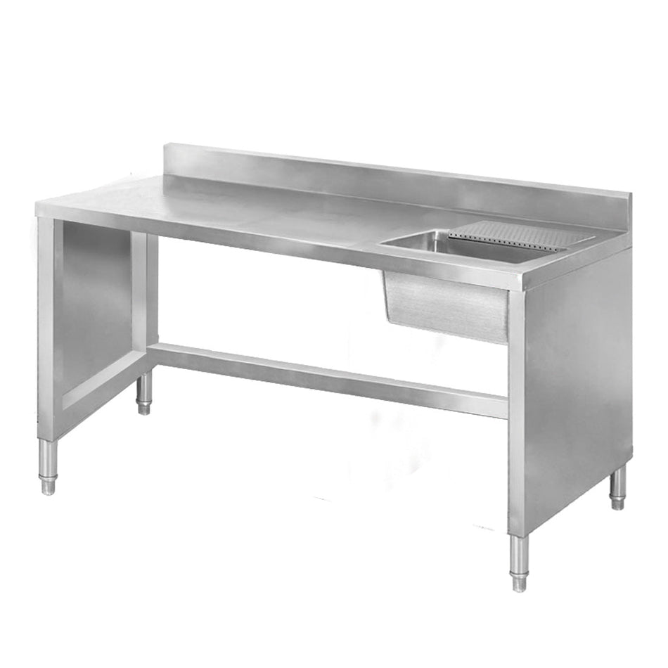 Modular Systems Sink Work Bench With Splashback 1400Mm SSB6 - 1400R - Commercial Kitchen Appliances