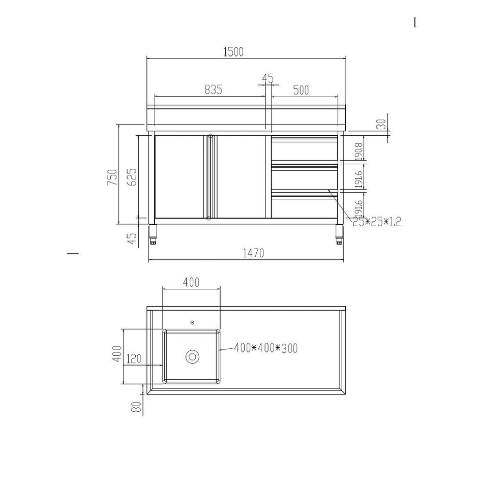 Modular Systems Stainless Steel Sink Cabinets - Commercial Kitchen Appliances