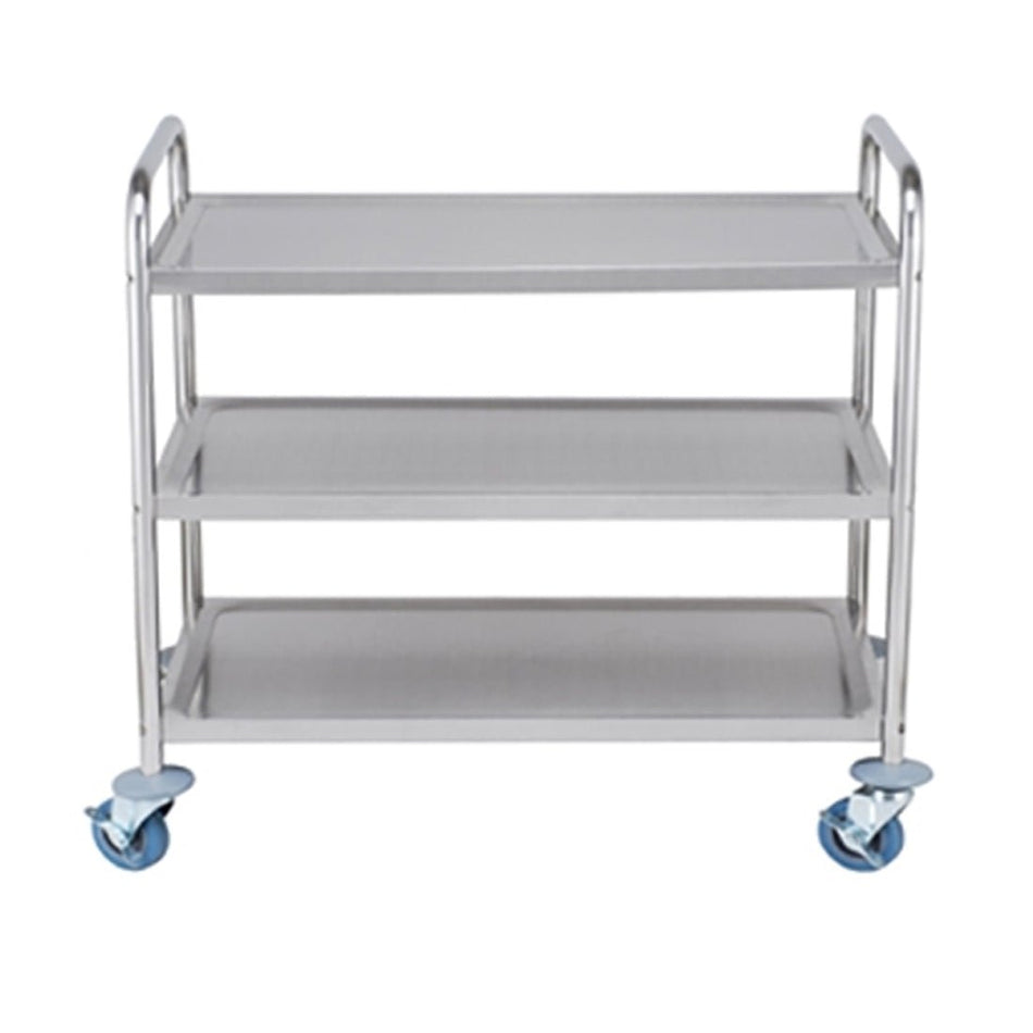 Modular Systems YC-103 stainless steel 3-shelf trolley — front view