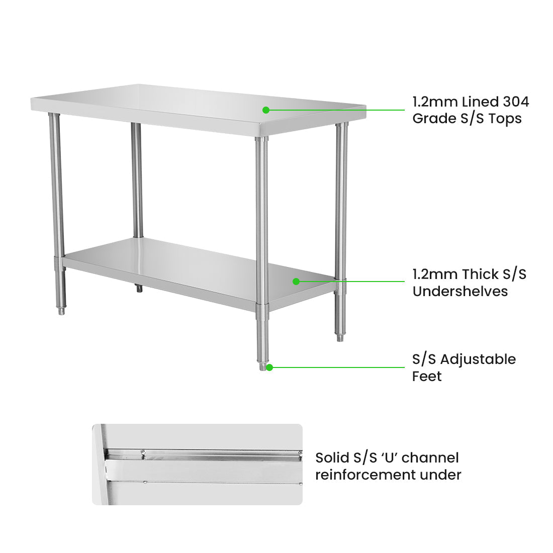 Modular Systems Stainless Steel Workbench WB7 - 0800/A - Commercial Kitchen Appliances
