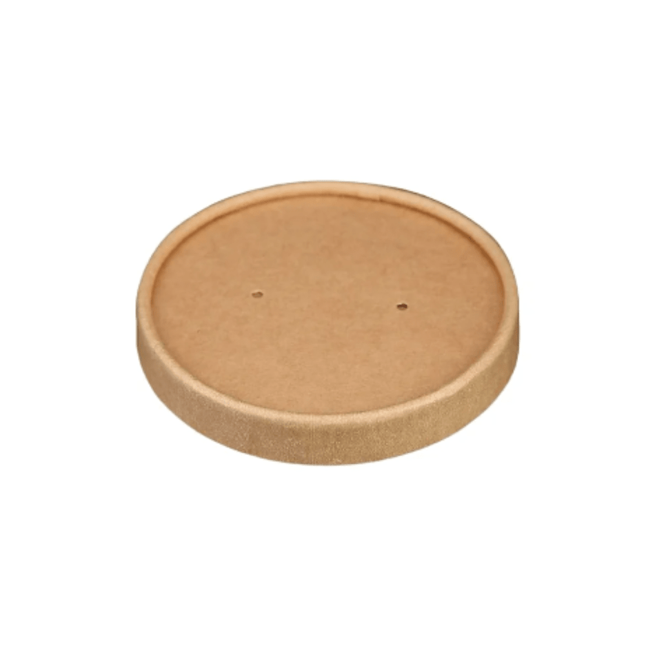 PakMax 115 mm Kraft Paper Deli Lid DELI-115-KP-LID Carton of 500 - Commercial Kitchen Appliances