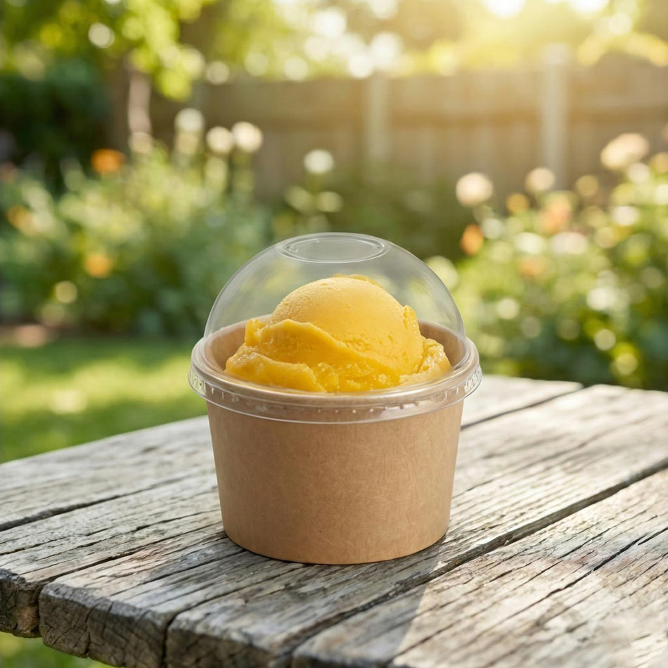 PakMax 3 oz Ice Cream Cup PET Dome Lid ICC-DL-3C-LID Carton of 1000 - Commercial Kitchen Appliances