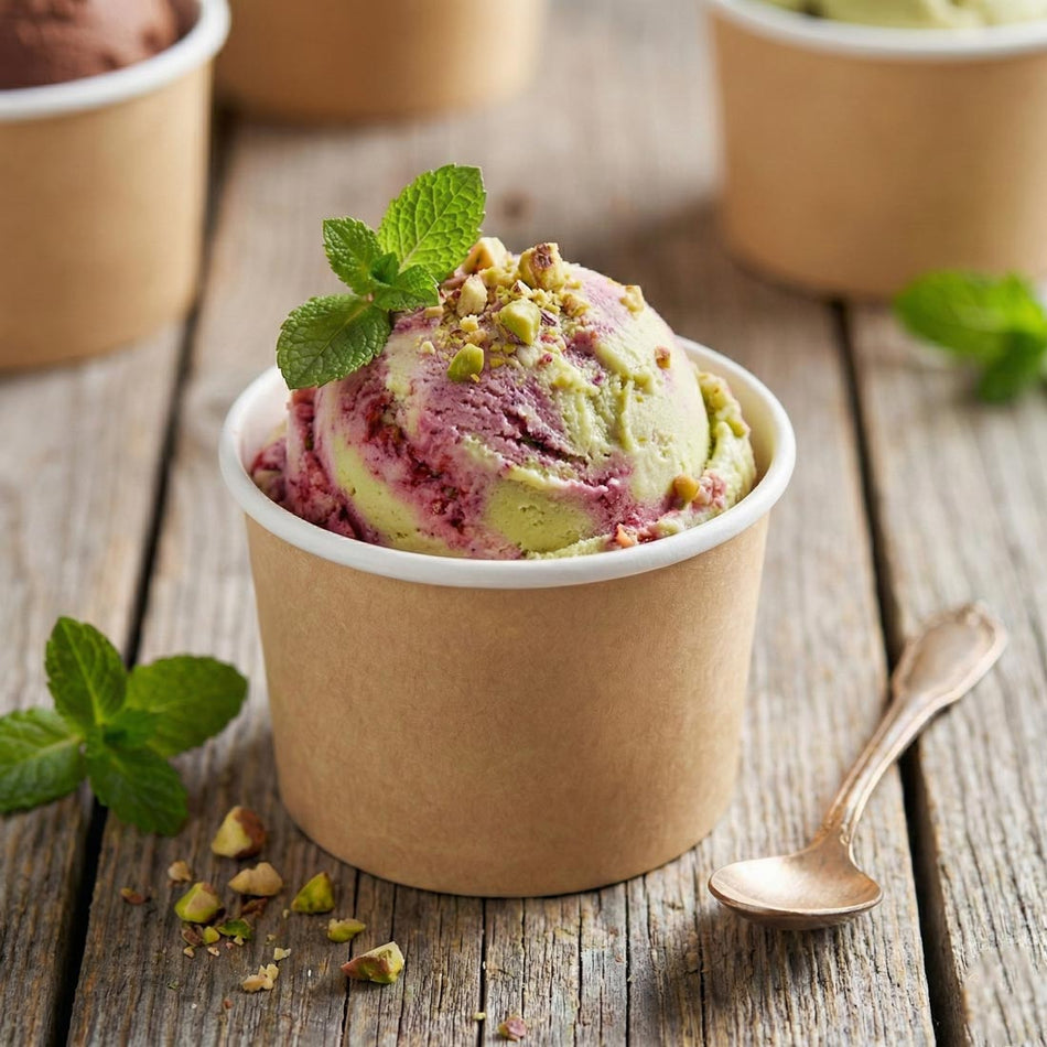 PakMax 3 oz Kraft Ice Cream Cup ICC-70-3K Carton of 1000 - Commercial Kitchen Appliances