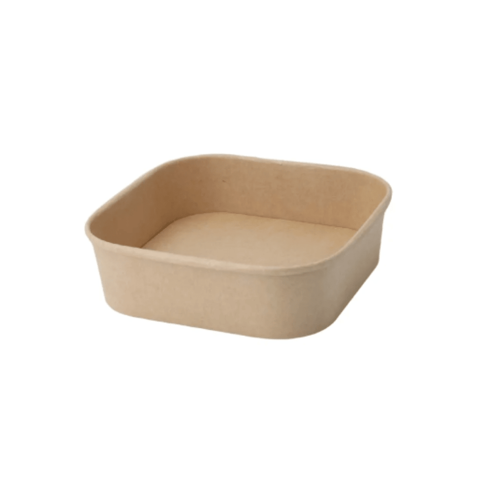 PakMax 580 ml Kraft Paper Rectangular Bowl KPRB-500 Carton of 300 - Commercial Kitchen Appliances