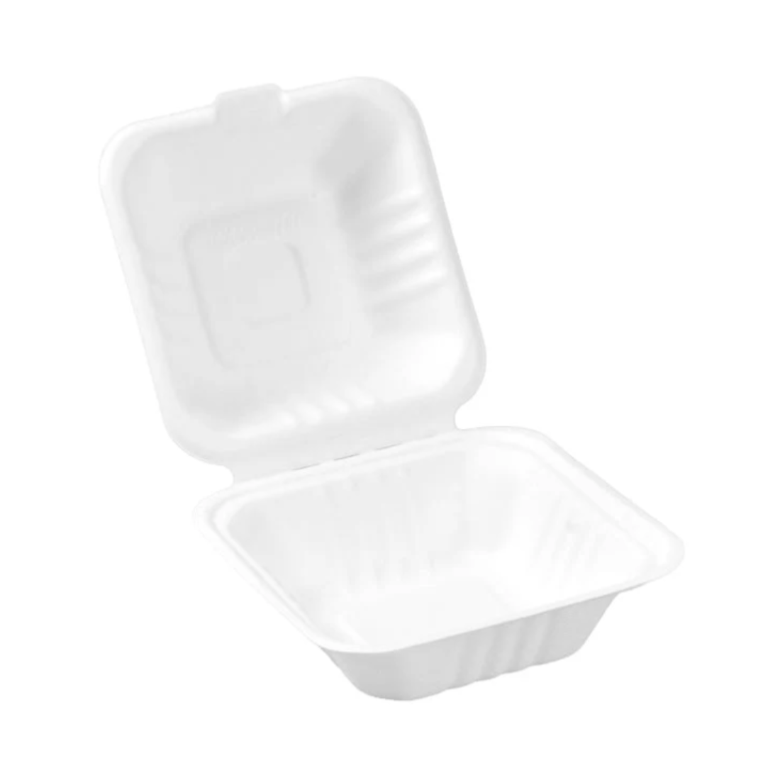 PakMax 6 x 6 Inch Sugarcane Clamshell CS-66 Carton of 500 - Commercial Kitchen Appliances