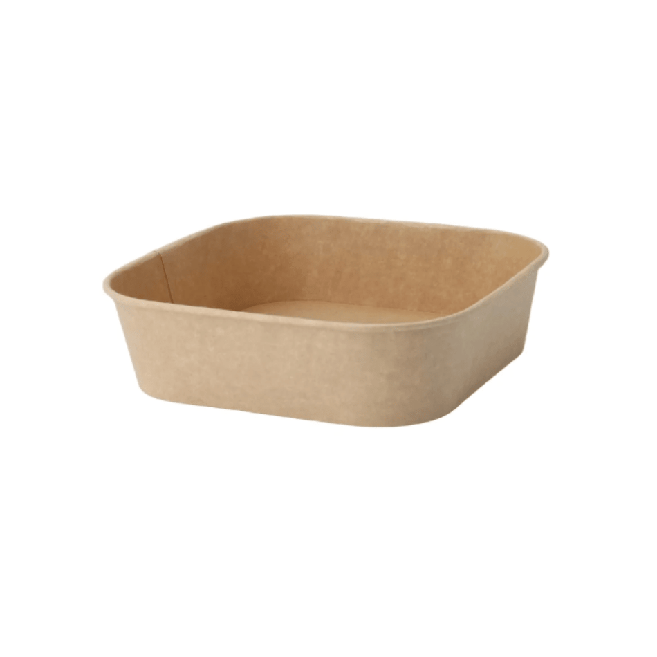 PakMax 880 ml Kraft Paper Rectangular Bowl KPRB-750 Carton of 300 - Commercial Kitchen Appliances