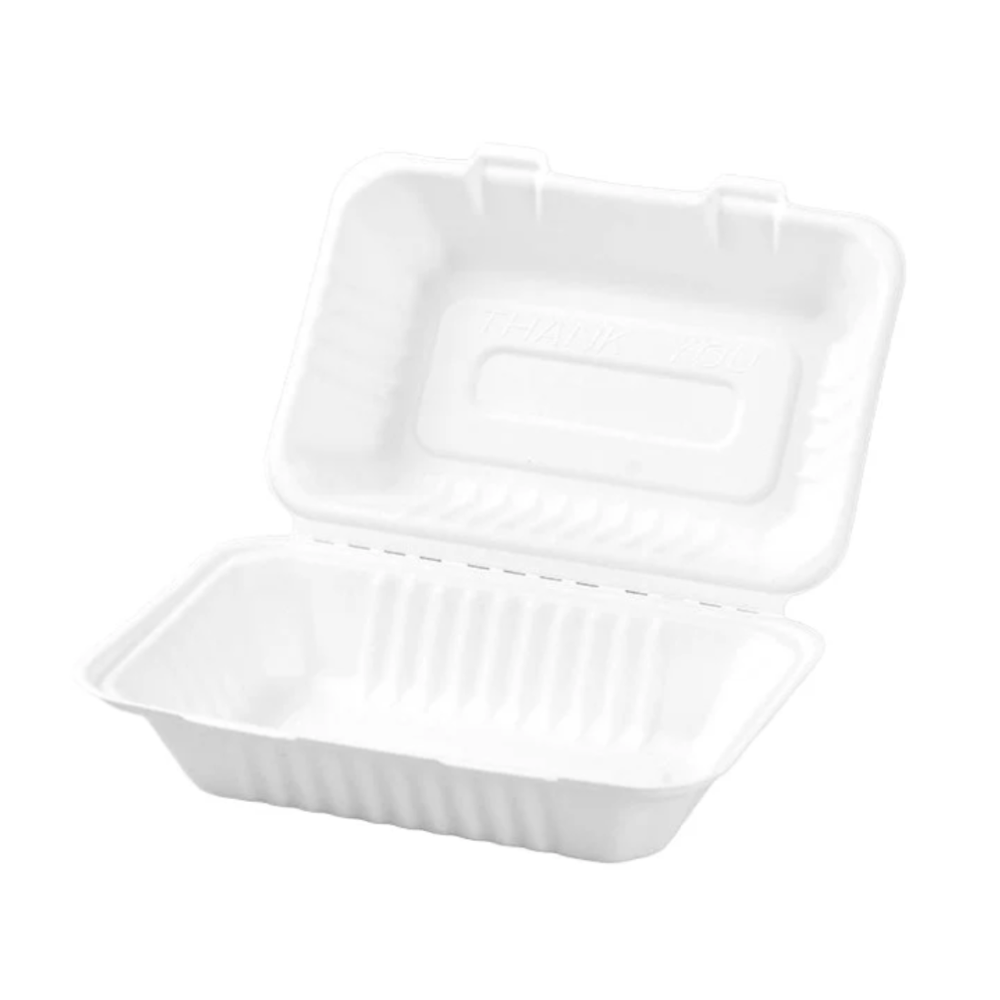 PakMax 9 x 6 Inch Sugarcane Clamshell CS-96 Carton of 250 - Commercial Kitchen Appliances