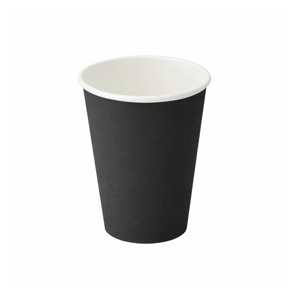 PakMax Black 8 oz Single Layer Hot Paper Cup SLHPC-90-8BK - Commercial Kitchen Appliances