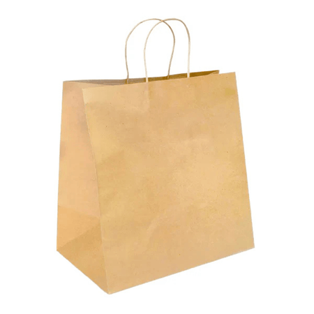 Pakmax Jumbo Twist Handle Kraft Paper Bags RPRR - 120 - J - Commercial Kitchen Appliances
