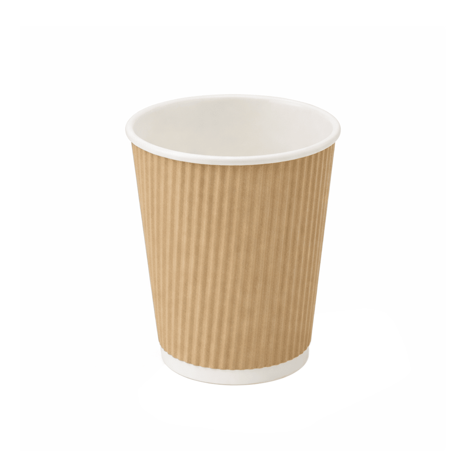 PakMax Kraft 12 oz Corrugated Hot Paper Cup CHPC-90-12K Carton of 500 - Commercial Kitchen Appliances