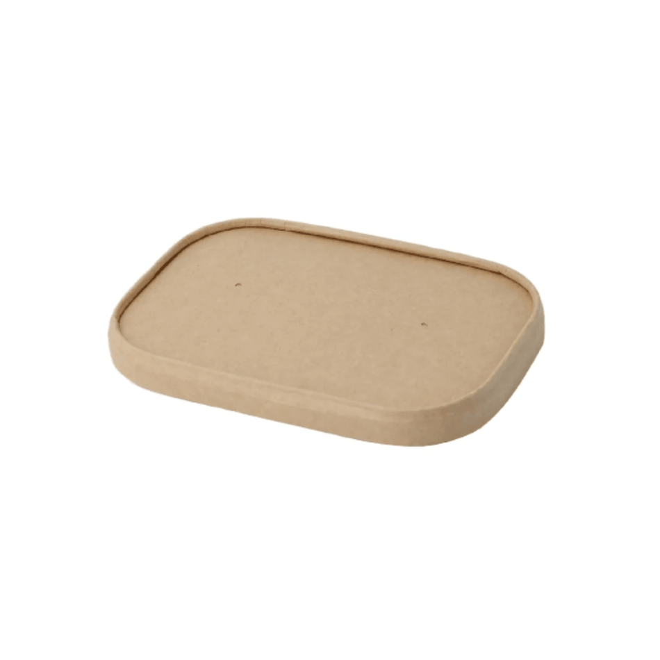 PakMax Kraft Paper Rectangular Bowl Lid KPRB-KP-LID Carton of 300 - Commercial Kitchen Appliances