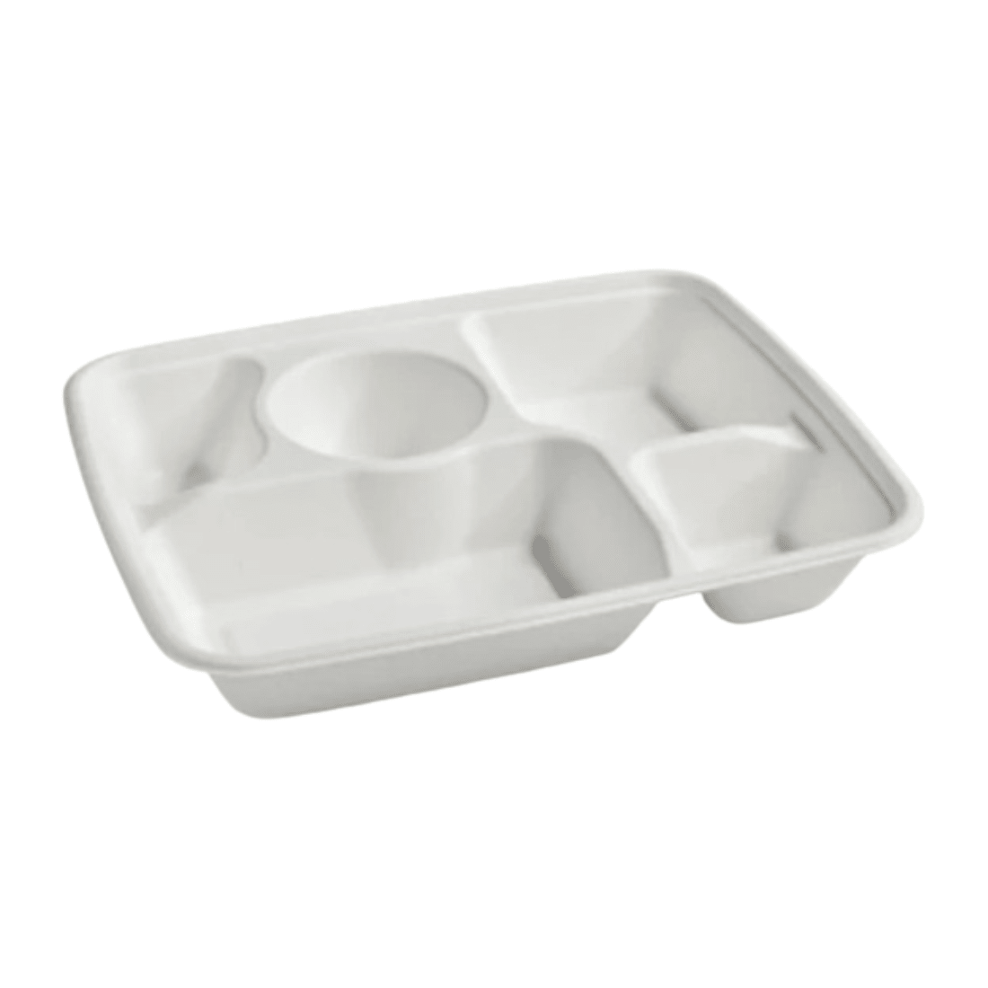 Pakmax Sugarcane 5 - compartment Lunch Tray LT - 51 - Commercial Kitchen Appliances