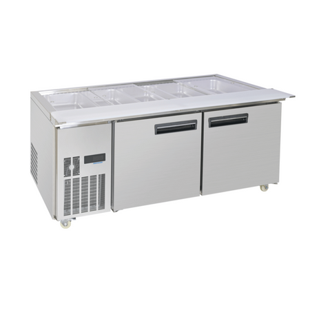 Thermaster Two Door Cold Bench Salad Station 5x1/1 GN Pans PG180FA-XB - PG180FA-XB - Image 2