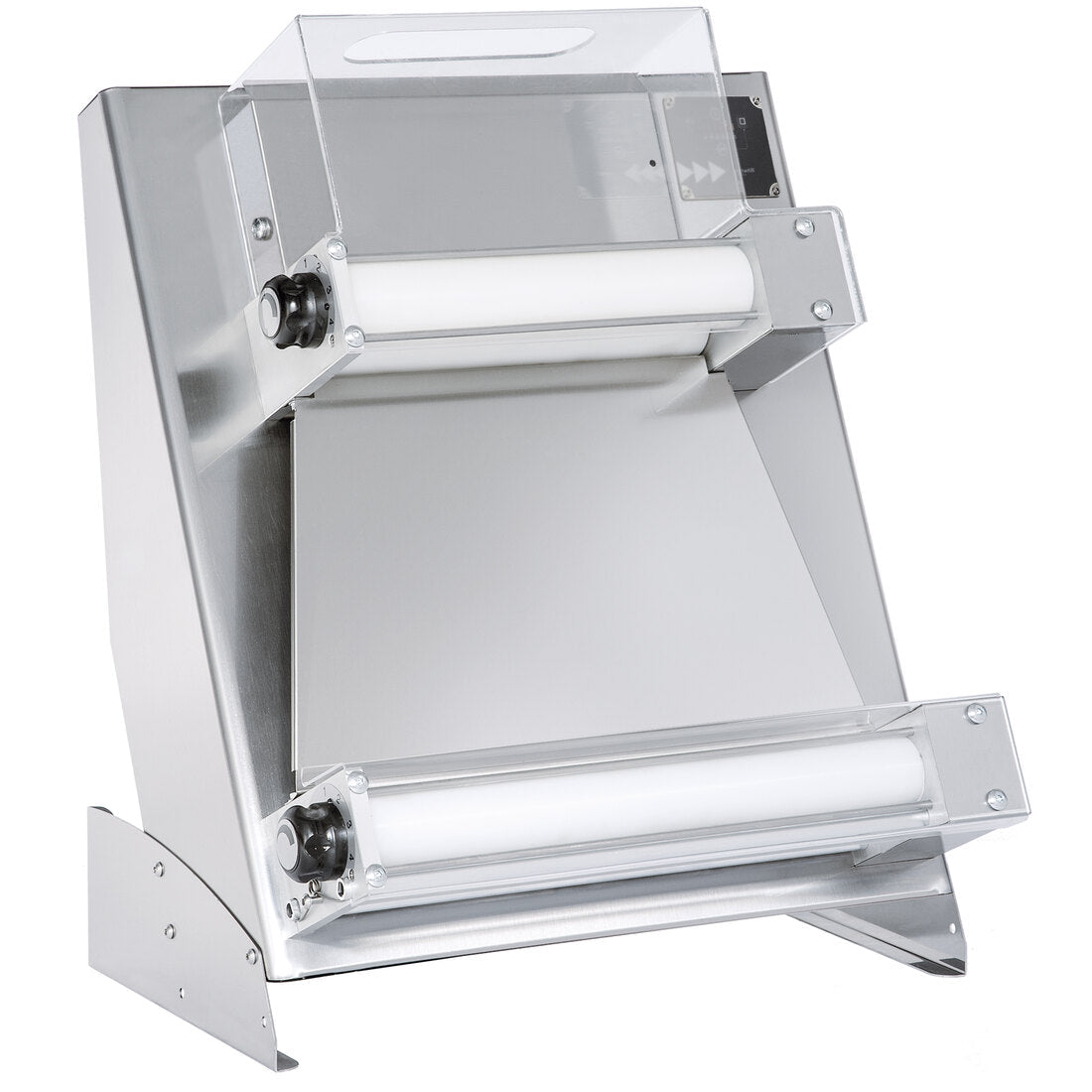 Prismafood DSA420RP pizza dough roller — front view stainless steel