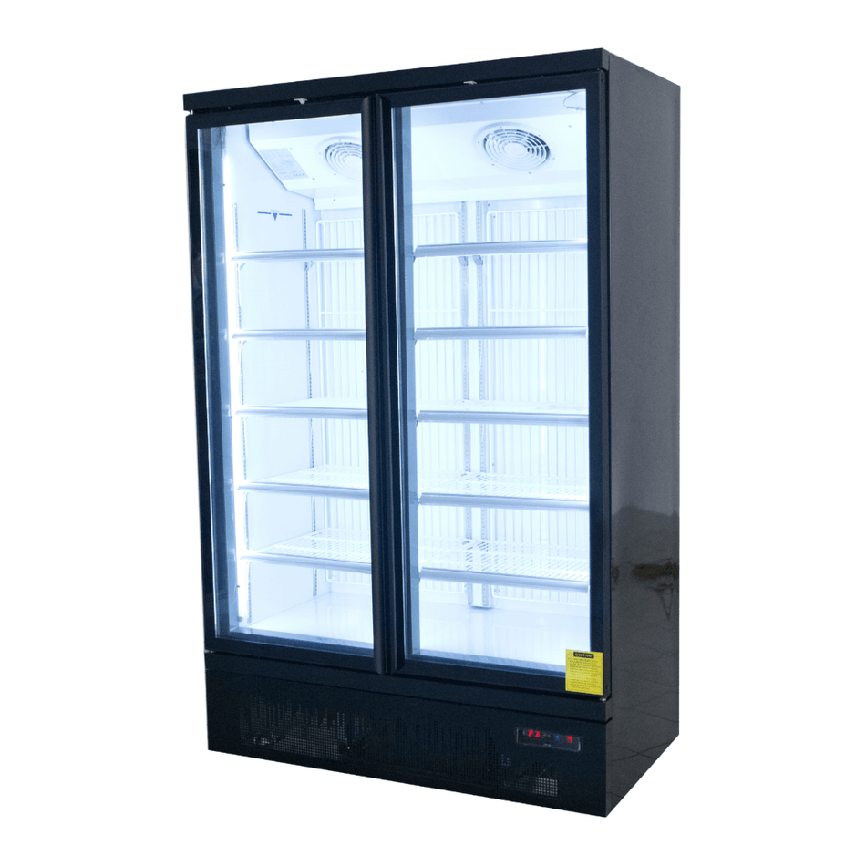 Saltas 2 Door Two Upright Display Freezer NDA2150 - Commercial Kitchen Appliances