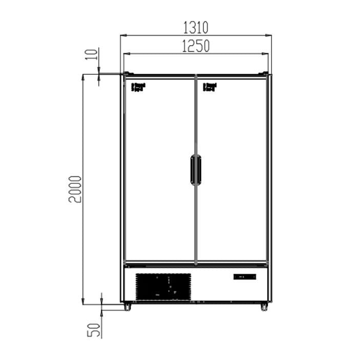 Saltas Multideck Fridge 2 Door Supermarket Display MDS1250 - Commercial Kitchen Appliances