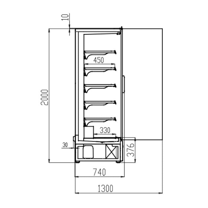 Saltas Multideck Fridge 4 Door Display Self Serve MDS2500 - Commercial Kitchen Appliances