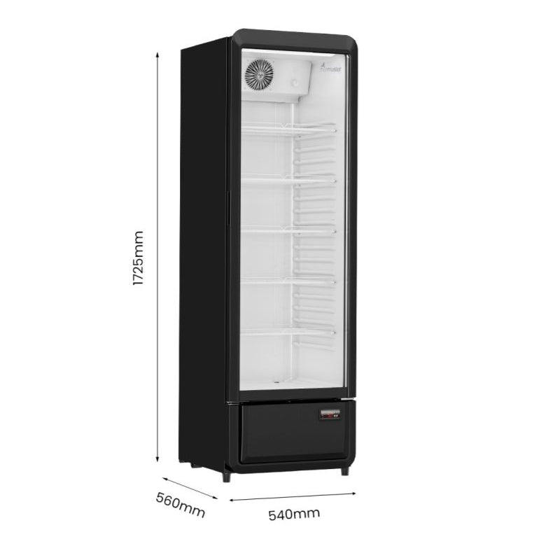 Thermaster Upright Glass Door Beverage Fridge 258L