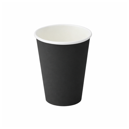 PakMax Black 8 oz Single Layer Hot Paper Cup SLHPC-90-8BK - supplier image 1