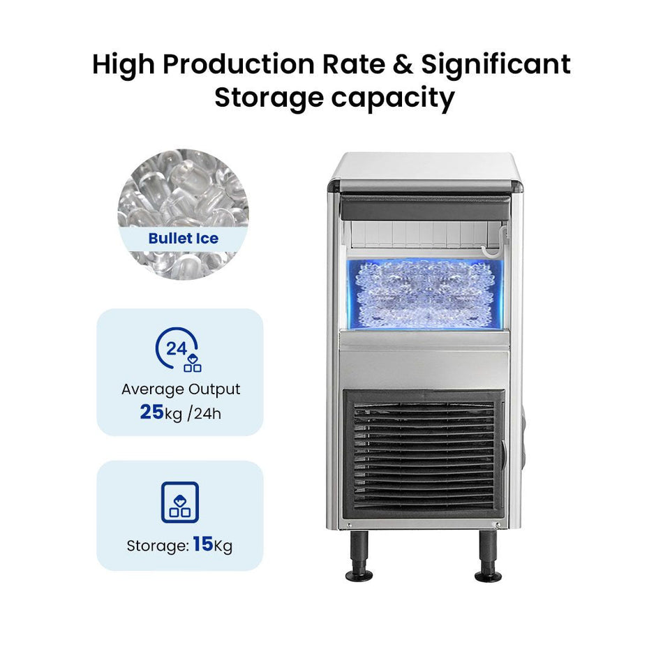 Blizzard Underbench Bullet Ice Maker 25Kg SN-25C
