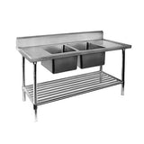 Modular Systems 304 Grade Stainless Steel Double Centre Sink Bench - Centre Sinks