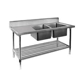 Modular Systems 304 Grade Stainless Steel Double Right Sink Bench - Right Sinks