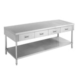 Modular Systems 304 Grade Stainless Steel Work Bench With Drawers And Undershelf