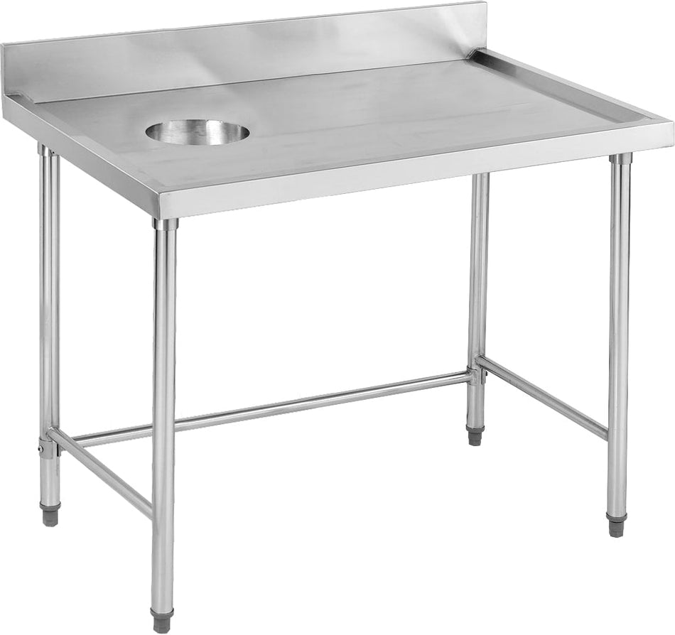 Modular Systems 304 Grade Stainless Steel Waste Collection Bench with Scrape Hole SWCB-7-1200R