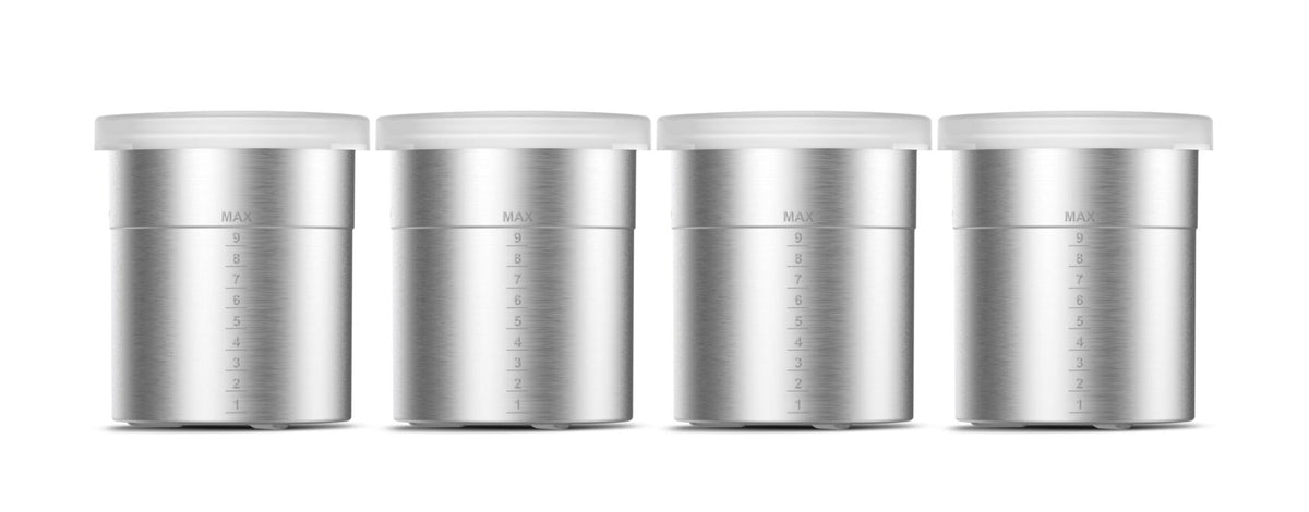 Taurus XROW1001 Stainless Beaker 1L 4 Pack with Lids - Commercial Kitchen Appliances