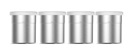 Taurus XROW1001 Stainless Beaker 1L 4 Pack with Lids - Commercial Kitchen Appliances
