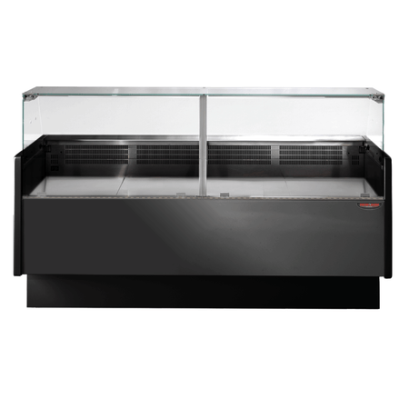 Tecnodom Serie MR80 Black 2000mm Wide Deli Display with Storage and Castors - TDMR - 0820B - Commercial Kitchen Appliances