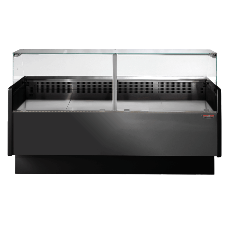 Tecnodom Serie MR80 Black 2000mm Wide Deli Display with Storage and Castors - TDMR - 0820B - Commercial Kitchen Appliances