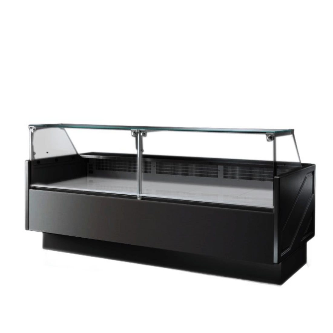Tecnodom Serie MR80 Black 2480mm Wide Deli Display with Storage and Castors TDMR - 0825B - Commercial Kitchen Appliances